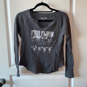 Knit Riot Long Sleeve Pink Floyd Top - XS - Gray